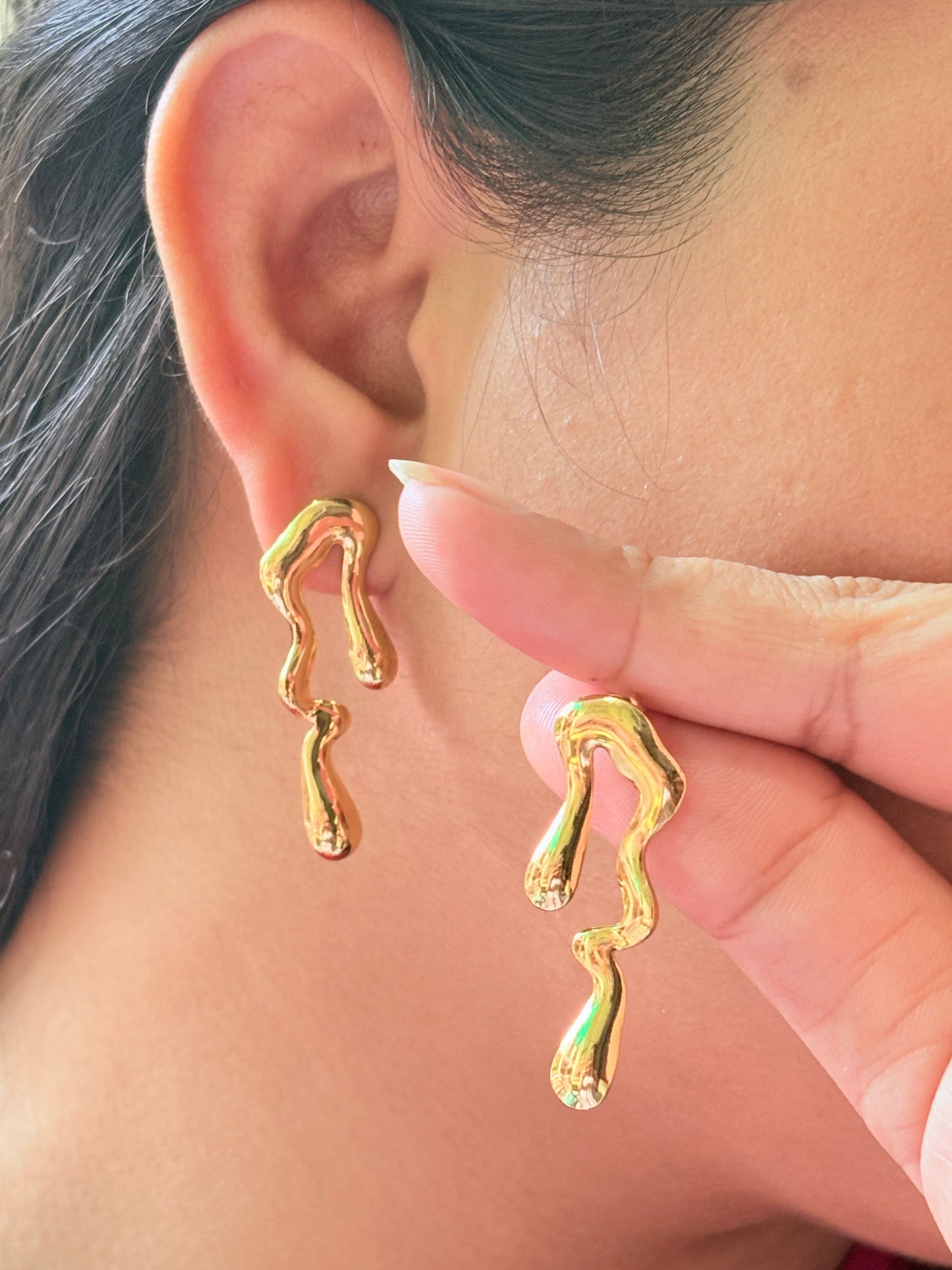 Melting gold Earrings