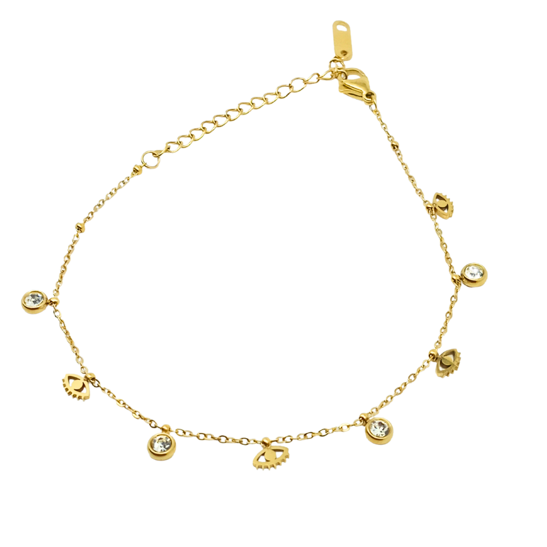 Rain Drop Evil Eye Bracelet