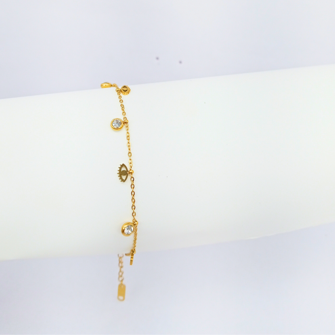 Rain Drop Evil Eye Bracelet