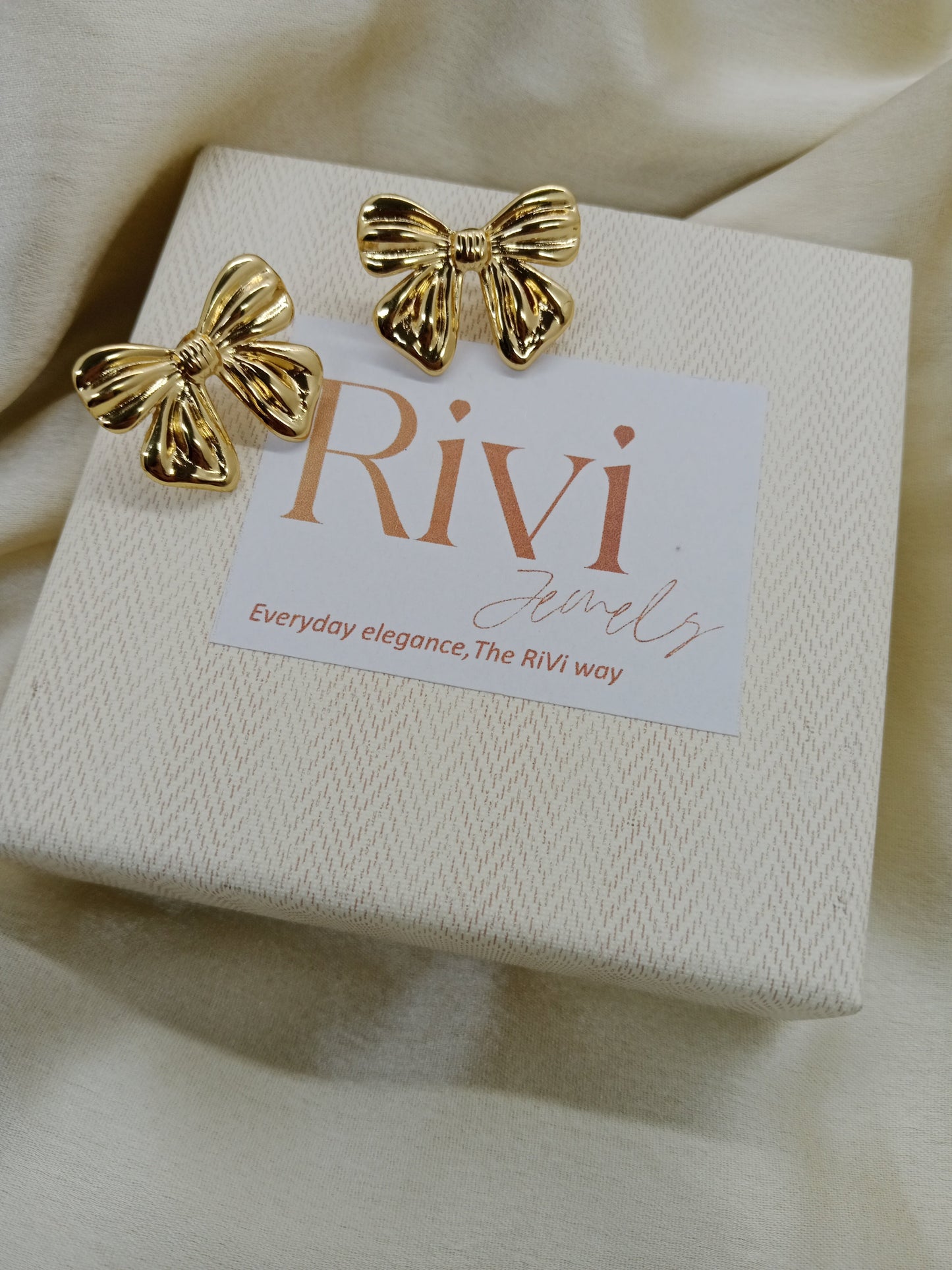 Golden Bow Earrings