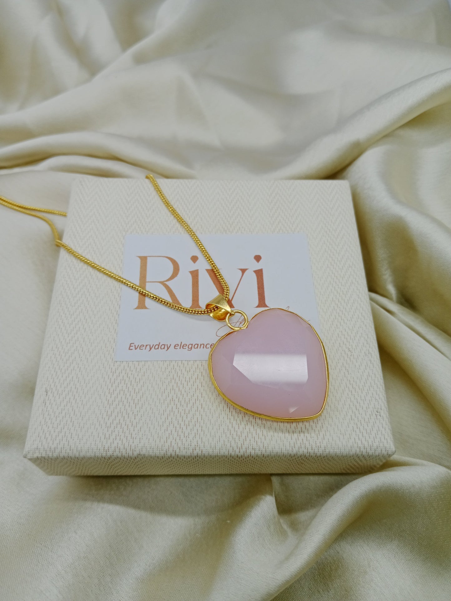 Chunky Rose Heart Necklace