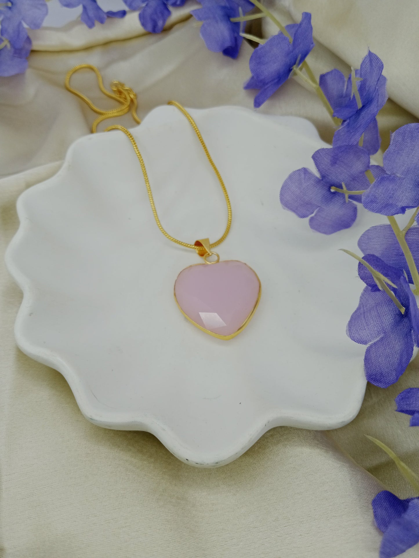 Chunky Rose Heart Necklace