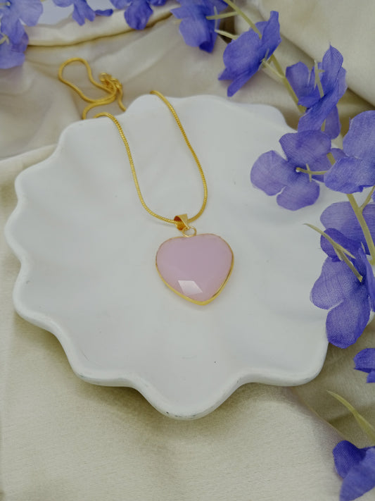 Chunky Rose Heart Necklace