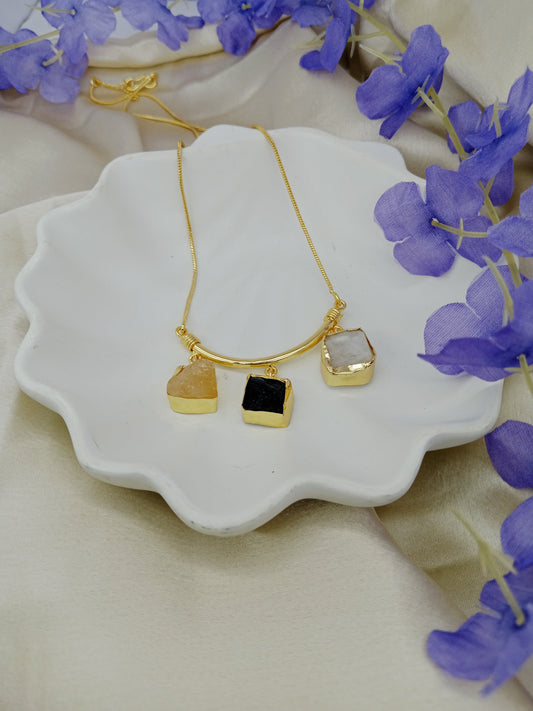 Trio of Raw Stones – Labradorite, Citrine & Moonstone