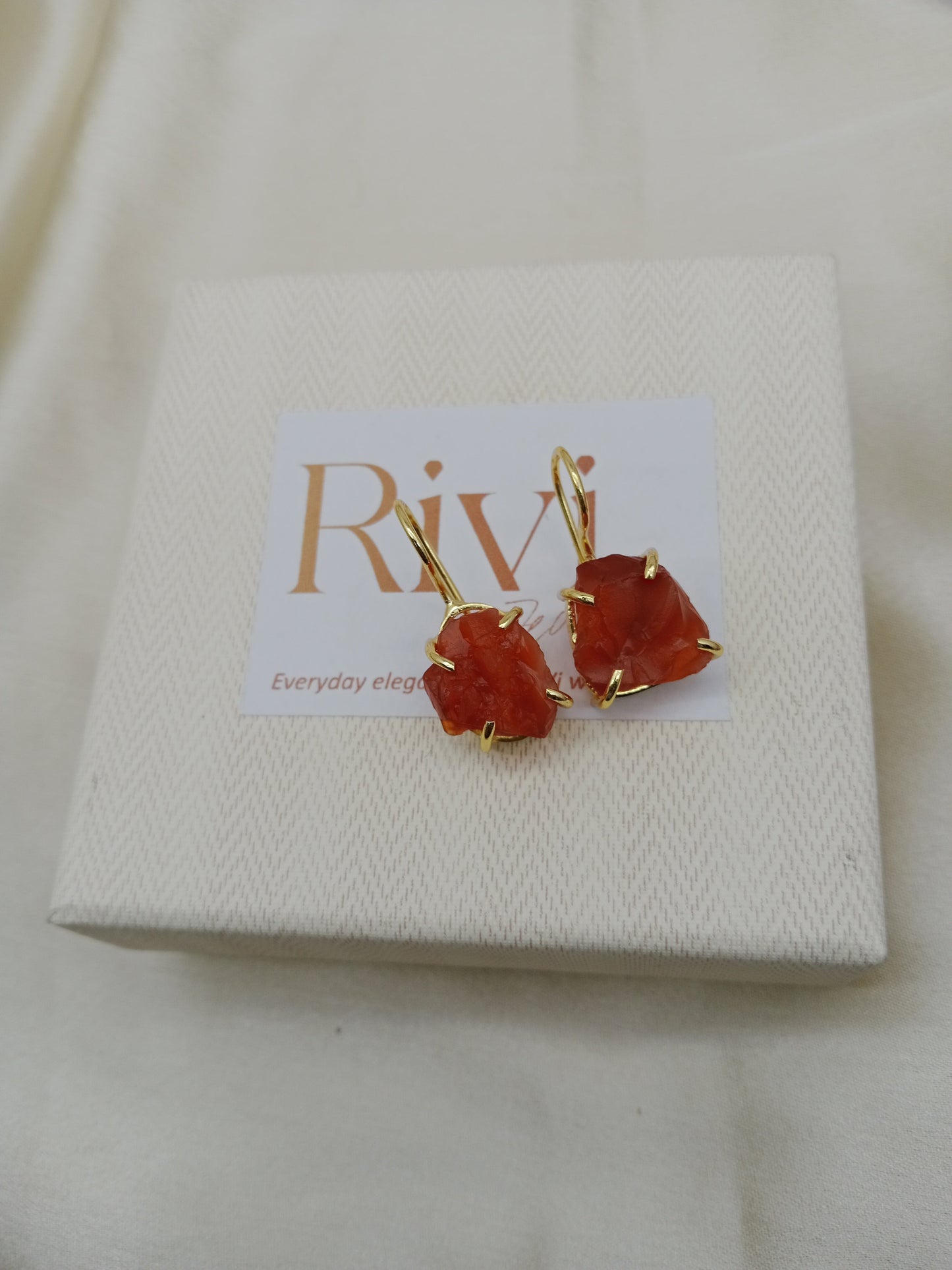 Rough Carnelian Rough Stone Earrings