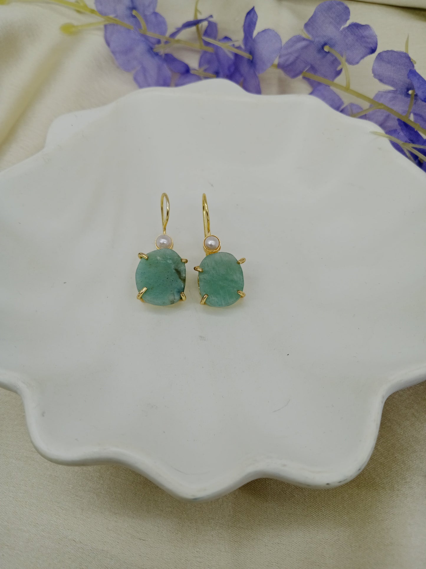 Rough Amazonite Earing