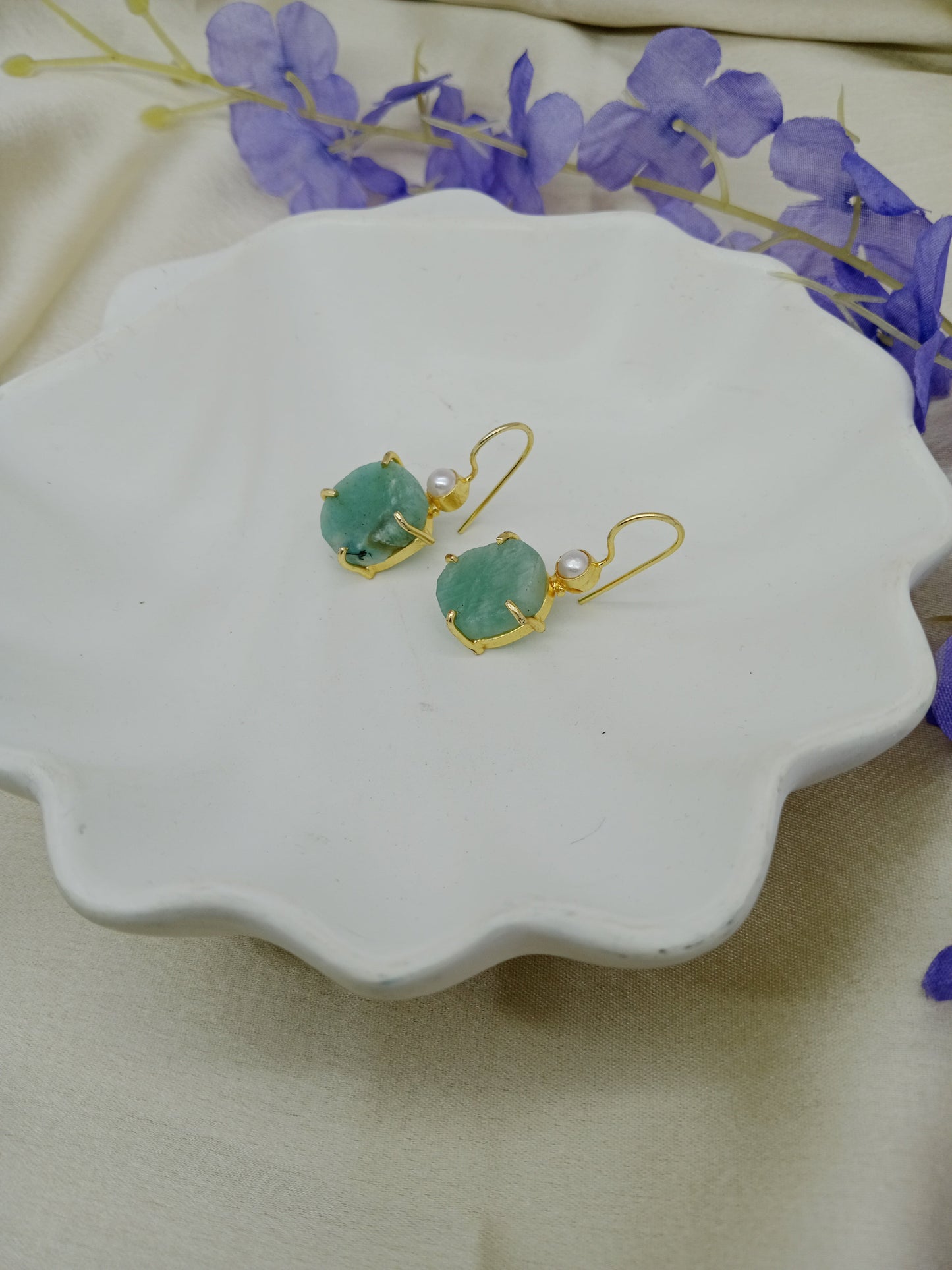 Rough Amazonite Earing