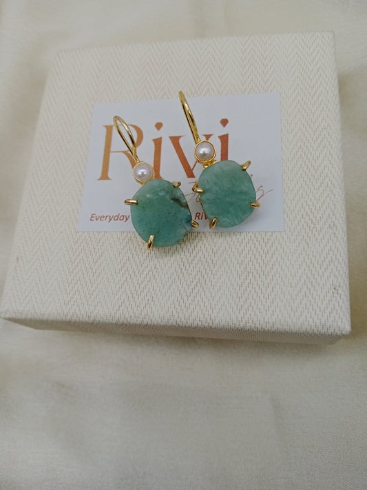 Rough Amazonite Earing