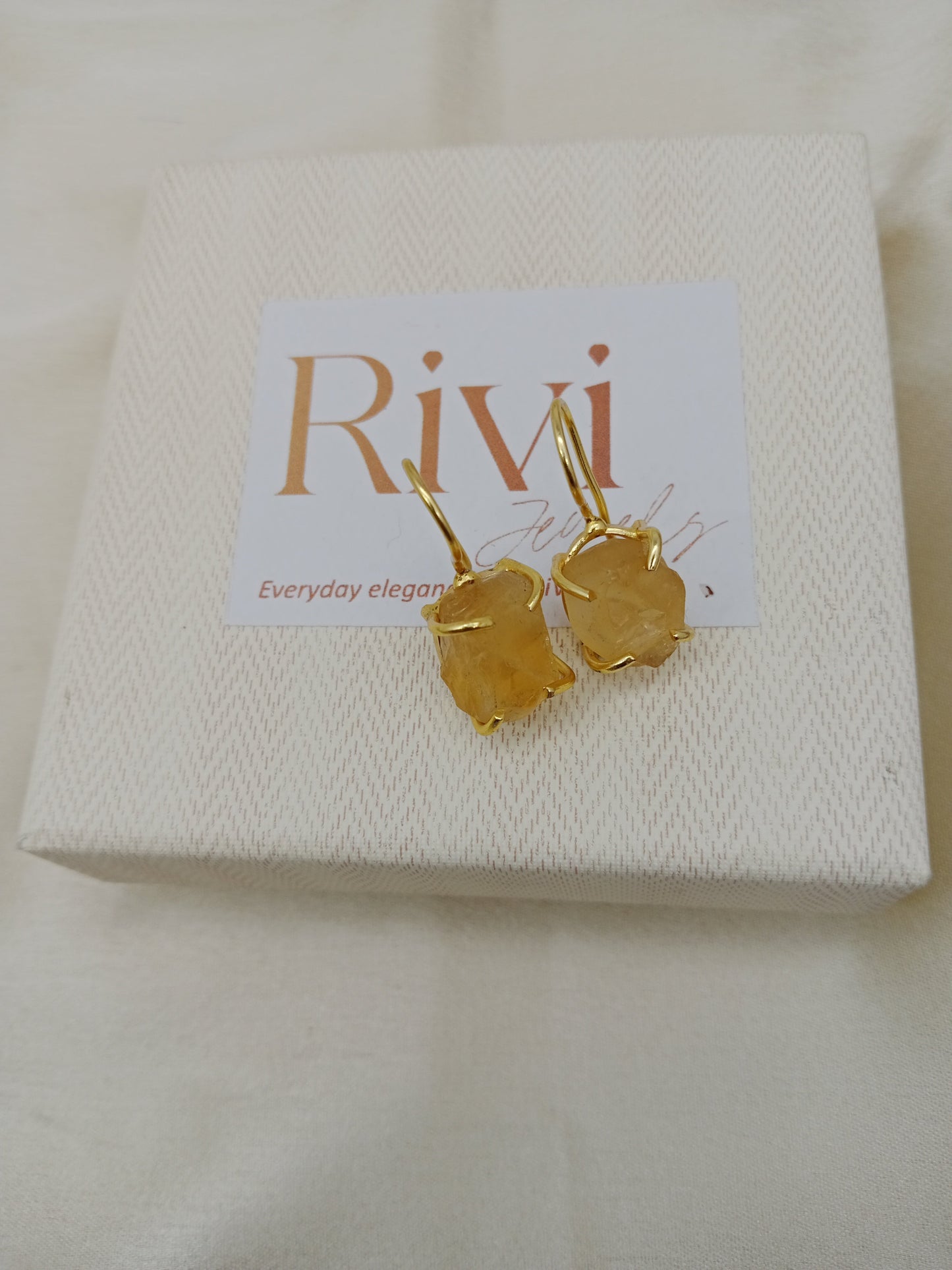 Rough Citrine Earring