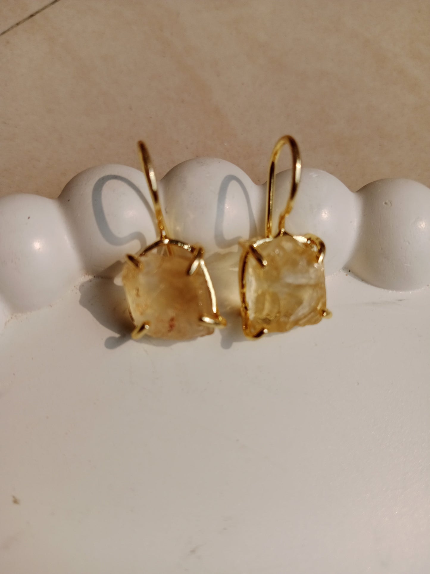 Rough Citrine Earring