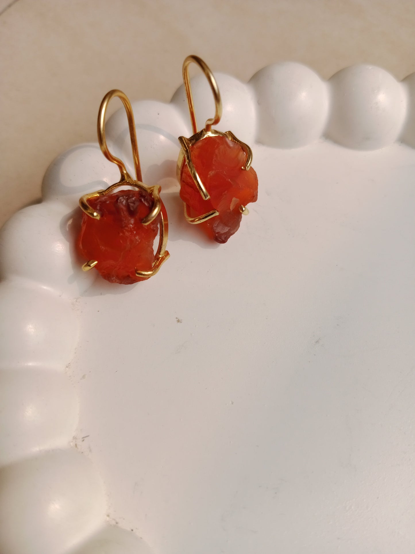 Rough Carnelian Rough Stone Earrings
