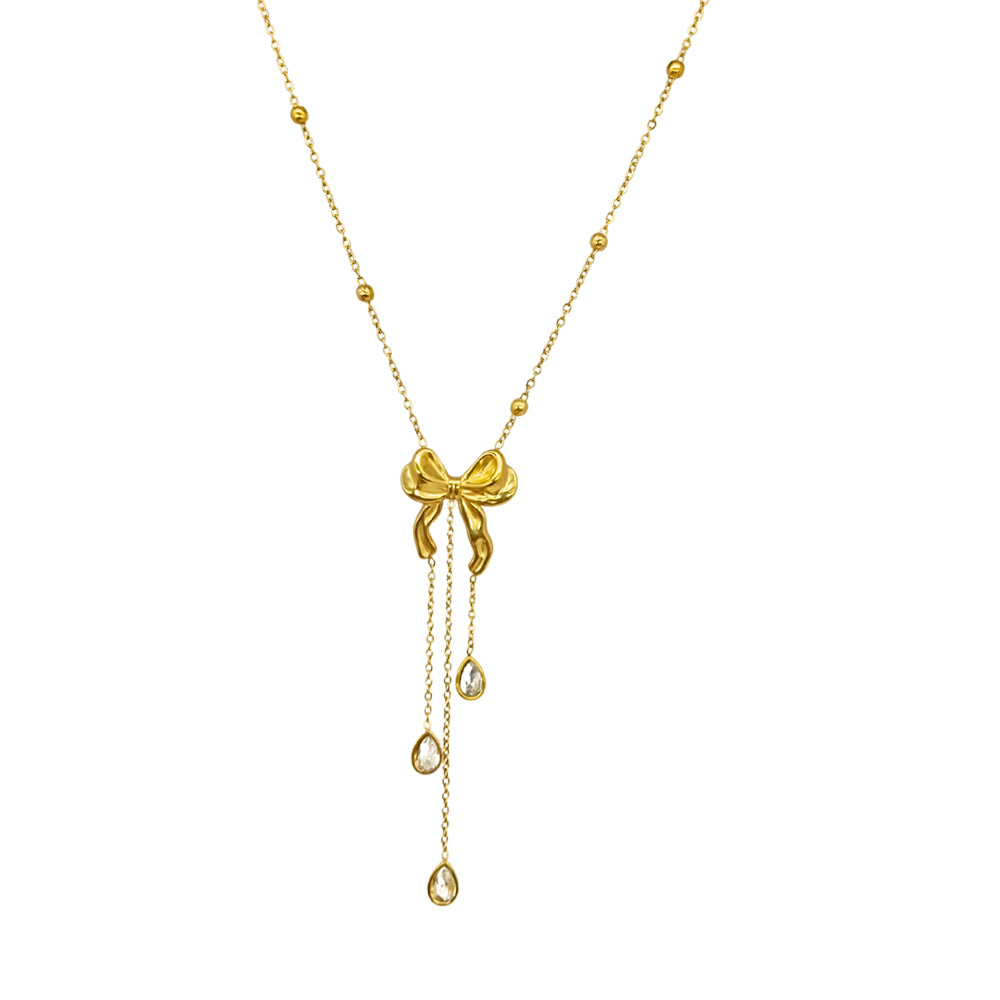 Gilded Bowdrop Necklace