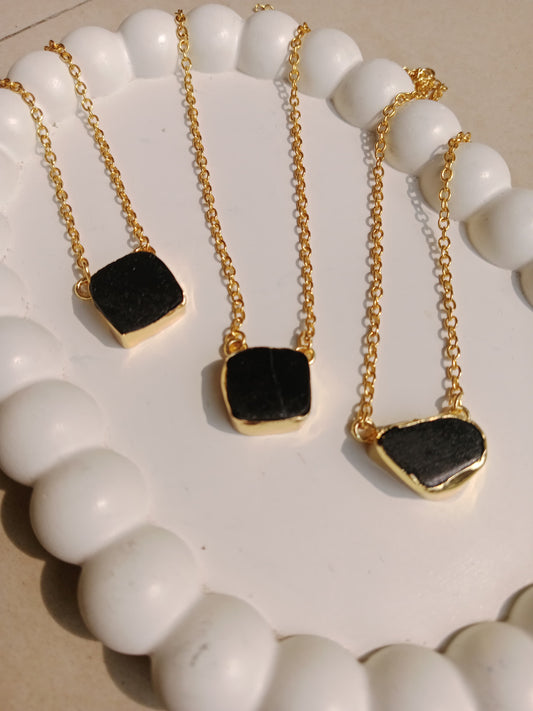 Raw Black Tourmaline Necklace