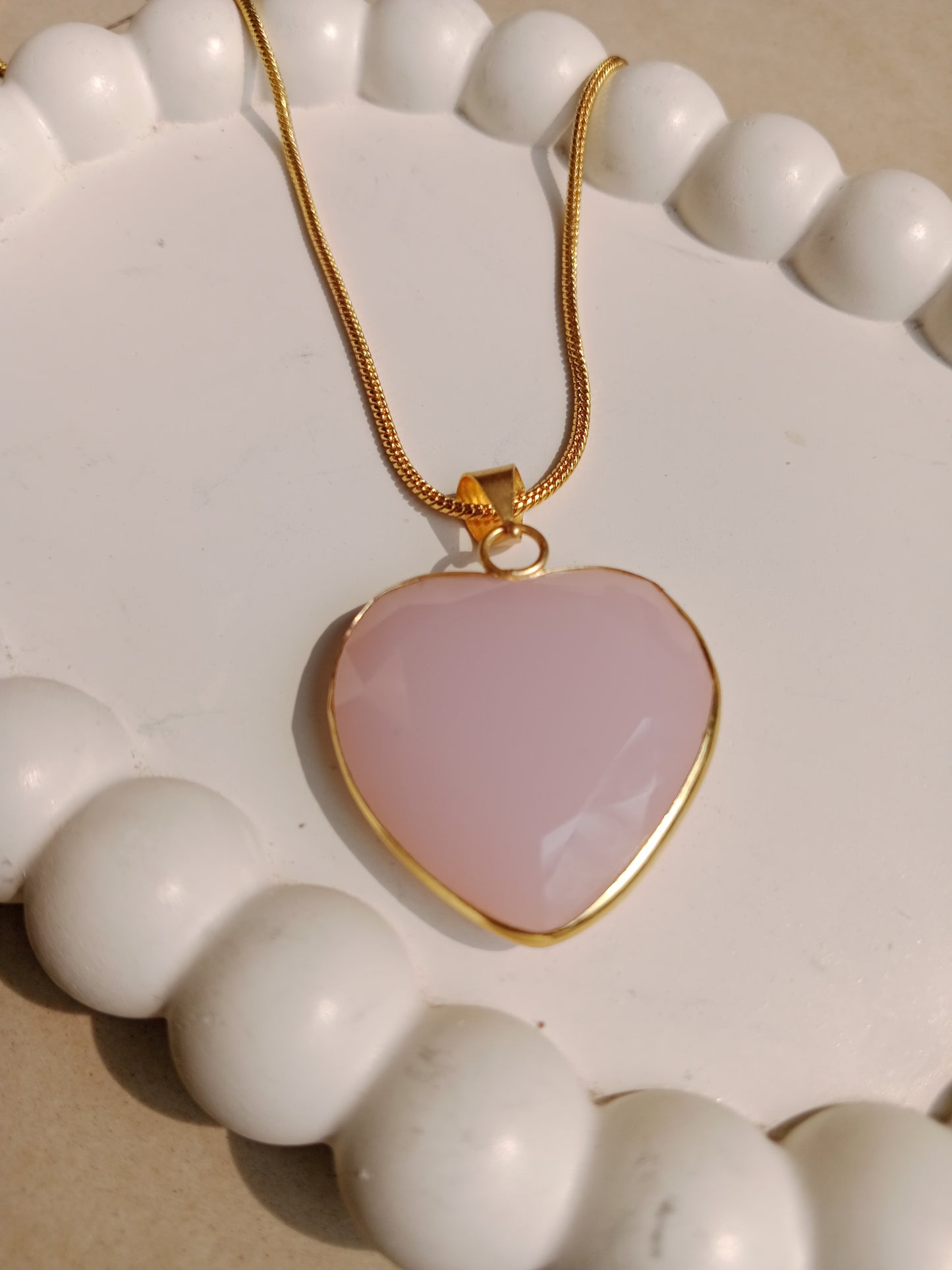 Chunky Rose Heart Necklace