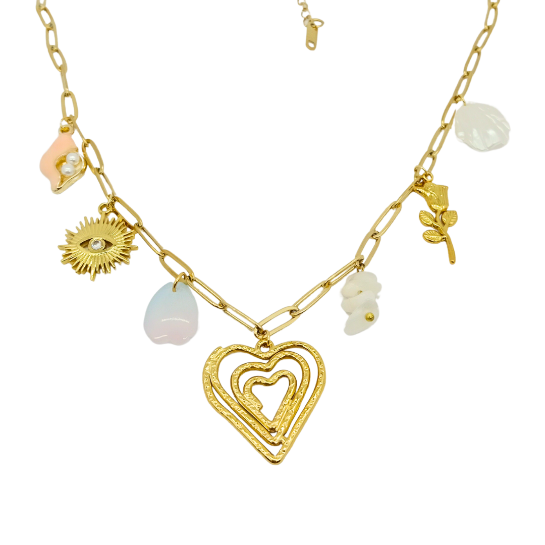 Heart & Halo Charm Necklace