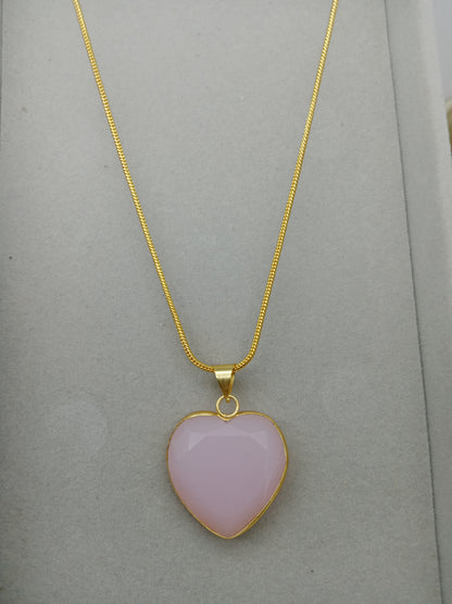 Chunky Rose Heart Necklace