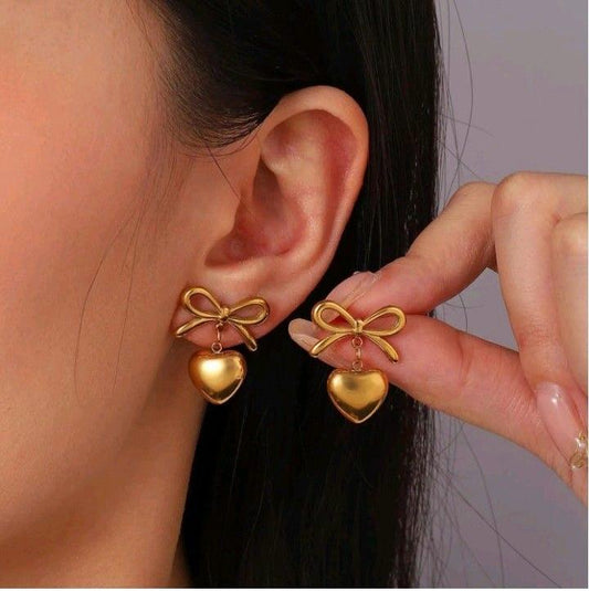 Heart & Bow Earring